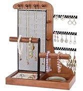 Mightree Jewelry Organizer - Sturdy Metal Frame for Necklace Earring Holder, Bracelets Organizer ...