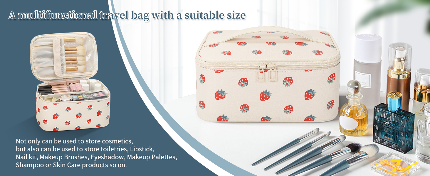 Strawberry Pattern Cosmetic Bag