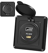 RVSPARK RV Dual USB Outlet, 65W PD 3.0 USB-C & 18W USB-A Charging Station, 12V USB Power Port for...