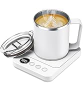 Coffee Mug Warmer & Mug Set for Desk, Electric 36w Coffee Cup Warmer with Auto Shut Off, Timer. S...