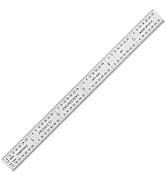 PEC Tools Flexible 6" Steel Ruler, 1/64" Thick X 1/2" Wide, Machinist Metal Ruler Scale with Mark...