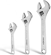 TOOLMAYS Adjustable Wrench Set Forged, 6", 8", 10" Heat Treated, Chrome-plated Wrench Set Max jaw...