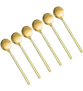 Pack of 6, Gold Plated Stainless Steel Espresso Spoons,lyfLux Mini Teaspoons Set for Coffee Sugar...