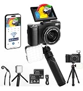 5K Vlogging Camera with WiFi 64MP 4K Digital Camera for Photography Vlog Camera with Flip Screen ...