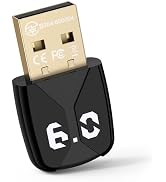 Radidi USB Bluetooth Adapter for PC, Bluetooth 6.0 Dongle Receiver EDR & BLE, Plug & Play for Win...