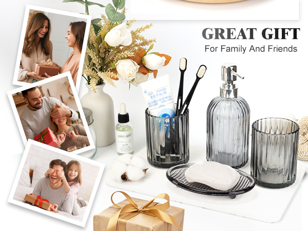 4PCS Decent Glass Bathroom Accessories Set