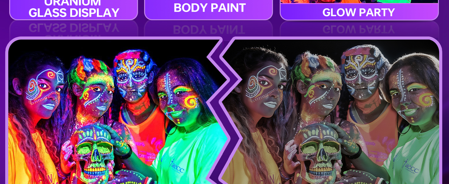 black lights for glow party
