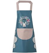 DILLMAN Women Kitchen Apron with Hand Wipe Pockets,Big Pocket,Hand-wiping, Waterproof for Cooking...