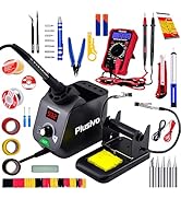 Soldering Iron Station Kit Digital Display Helping Hands 60 W 5 pcs Solder Tips, Solder Wire, Dig...