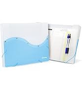 Two Tone Document Holder Blue, Water Resistant Plastic Reusable Envelopes A4 Letter Size File Fol...