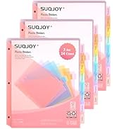 SUQJOY 8-Tab Dividers for 3 Ring Binder, 24 Count Binder Dividers with Pockets, Subject Dividers,...