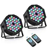 CO-Z Stage Lights 36 RGB LED Par Lights with Sound Activated Remote Control DJ Uplighting for Eve...
