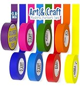 DEART 8X Colored Masking Tape, 264 Ft x 0.6 inch Color Painters Tape for Arts & Crafts Labeling o...