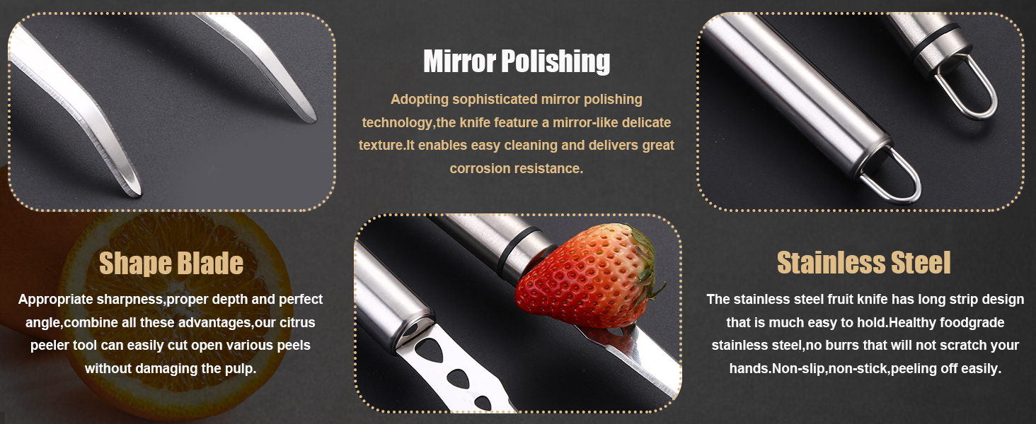 grapefruit spoon knife orange peeler tool stainless steel fork fuit knife