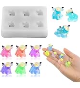 Cute Tiny Yak Figurines Resin Silicone Mold Micro Dollhouse Animal Epoxy Casting Mold for DIY Res...