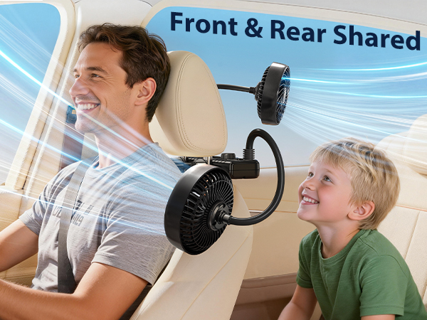 xuenair car fan usb has sturdy flexible hose arms for a more stable hovering angle