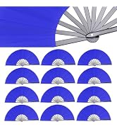 HONSHEN 12 Pack Large Folding Hand Fan, Nylon-Cloth Kung Fu Tai Chi Fan for Men Women Dance Perfo...