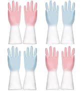 YZRIZX 4 Pairs Rubber Cleaning Gloves, Reusable Dishwashing Gloves for Kitchen Household Washing ...