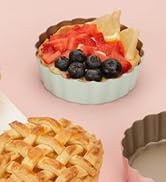 LIFVCNT 6 Pcs 3.6 Inch Mini Tart Pan Depth 1 Inch with Removable Bottom NonStick Tin and Tart Tam...
