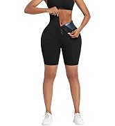 HUIMING Sauna Sweat Shorts for Women High Waisted Thermo Waist Trainer Slimming Leggings Pants Bo...