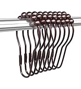 12PCS Shower Curtain Hooks Rings for Bathroom, Bronze Stainless Steel Rust Resistant Shower Curta...