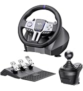 PXN V9 GEN2 Gaming Steering Wheel for PC, Xbox & PS4 | 270°/900° USB Sim Racing Wheel with Hall P...