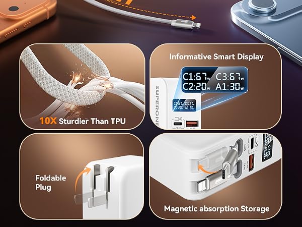 retractable chargers for multiple devices