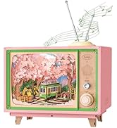 Rolife 3D Wooden Puzzles for Adults DIY Book Nook Kit 16" Japanese Cherry Blossom Music Box Toy B...
