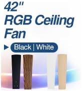 Amico 42‘’ RGB Ceiling Fans with Lights, Low Profile Flush Mount Small Ceiling Fan, Remote Contro...