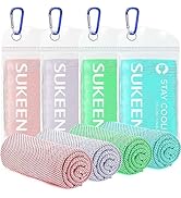Sukeen 4 Pack Cooling Towel (40"x12") for Sweat, Quick-Drying Neck Cooling Wraps, Soft & Breathab...