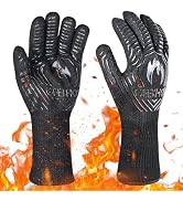 GEEKHOM BBQ Gloves, 1472 ? Heat Resistant Silicone Gloves EN407 Certified 13 Inch Non-Slip Kitche...