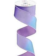 MEEDEE 2.5 Inch Blue and Purple Gradient Ribbon 10 Yards Spring Prismatic Two Tone Dupioni Ribbon...