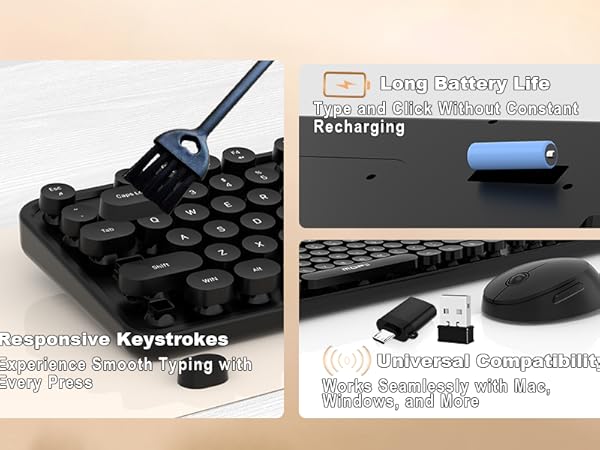 Wireless Keyboard and Mouse Combo