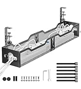 Under Desk Cable Management Tray, Litwaro Cable Management Under Desk No Drill, 25'' Metal Cable ...