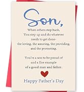 MOROLURU Fathers Day Card for Son, Happy Father's Day Son Card, Fathers Day Gift for Men, Heartfe...