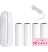 Mini Lint Roller with 150 Sheets, Travel Size Portable Lint Roller Compact Pet Hair Remover with ...