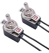 Taiss 2pcs Toggle Switch SPST 2 Position Latching ON/Off 6A AC 125V /10A DC 12V Toggle switches I...
