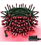 Upgraded 75.8 FT 200 LED Red Christmas Lights Outdoor Indoor, Memory Function & Timer & 8 Modes, ...