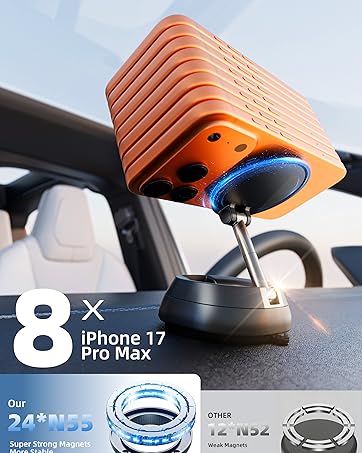 Curved dashboard phone mount