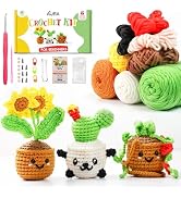 A-URA 3-in-1 Learn to Crochet Kit for Beginners Kids and Adults, Premium Pattern Sunflower, Panda...