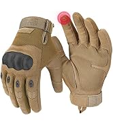 KEMIMOTO Tactical Gloves for Men, Touchscreen Motorcycle Gloves with Hard Shell & Palm Padding fo...
