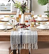 DII Farmhouse Braided Stripe Table Runner Collection, 15x72 (15x77, Fringe Included), Navy Blue