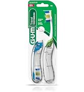 GUM Folding Travel Toothbrush, Compact Head + Tongue Cleaner, Soft Bristled Travel Toothbrushes f...
