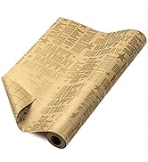 RUSPEPA Kraft Wrapping Paper Roll - Gold Happy Birthday Pattern Great for Birthday, Party, Baby S...