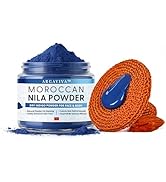 Argaviva Moroccan Nila Powder & Face Scrubber – Natural Blue Clay Mask with Exfoliating Facial Br...