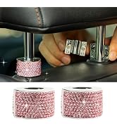 Rislobx 2PCS Magnetic Car Headrest Collars, Rhinestone Car Head Rest Collars Rings Decor, Bling C...