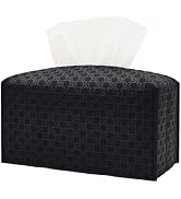 Hapforever Tissue Box Holder Rectangular, PU Leather Rectangle Tissue Box Cover with Bottom Belt ...