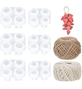 AHANDMAKER 6 Pcs Strawberry Grape Soaps Mold Silicone Soap Making Kit with Jute Rope for Handmade...