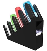 WINFFOR 4-Compartment Disposable Cup Holder - Cup and Lid Holder with Straw Organizer Black Acryl...