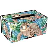 DIY Diamond Painting Tissue Box kit, Turtle Shaped Tissue Box with Pull-Out Opening, Suitable for...